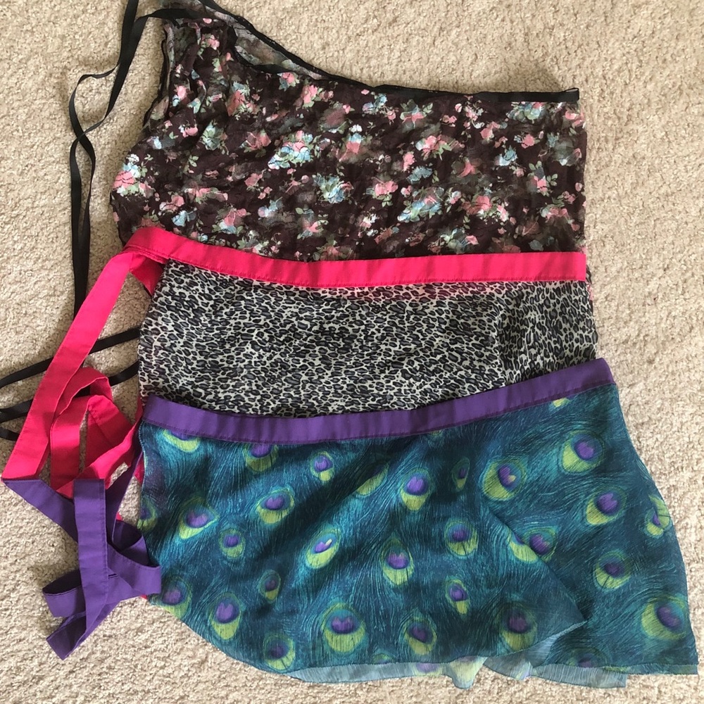 3 Wrap Around Ballet Skirts Girls size Large